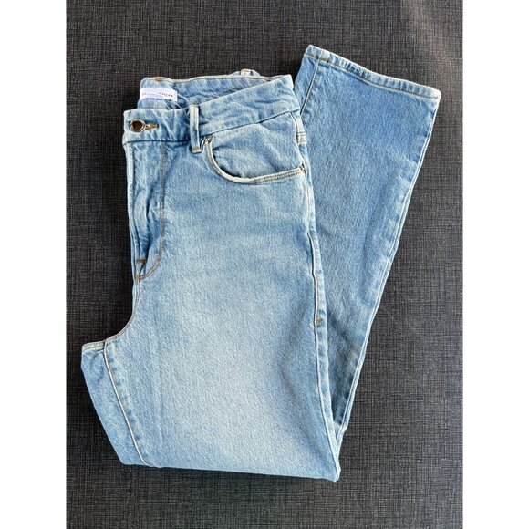 Good American Womens blue jeans 8/29 Distressed Denim straight leg Stretch Chic - Picture 2 of 10
